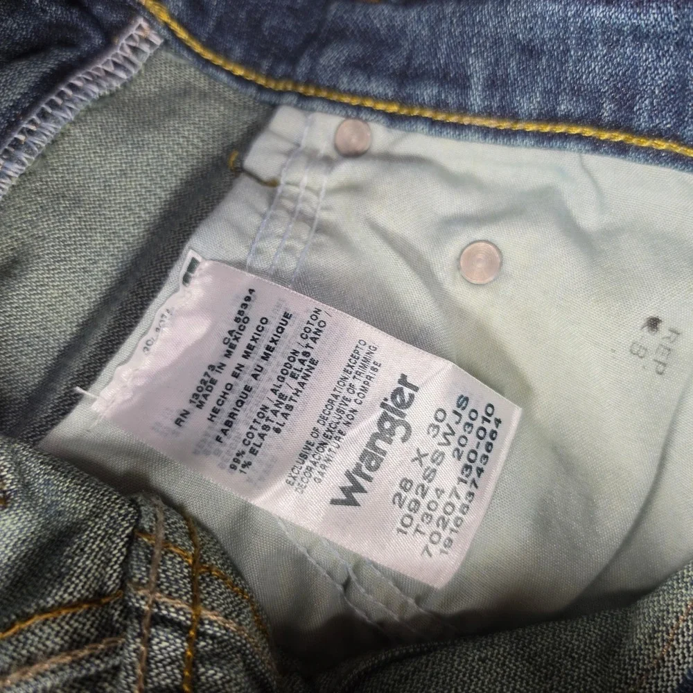Wrangler Five Star Men Slim Straight Leg Jeans 28x30 Blue Denim 1092SSWJS